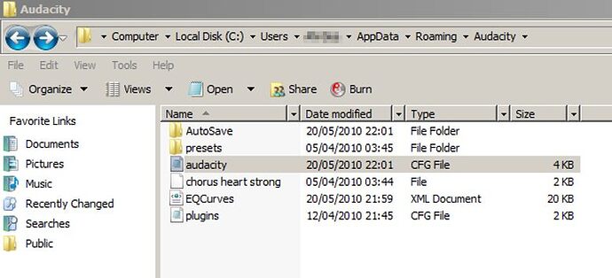 The location of hidden file 'Audacity cfg'.jpg