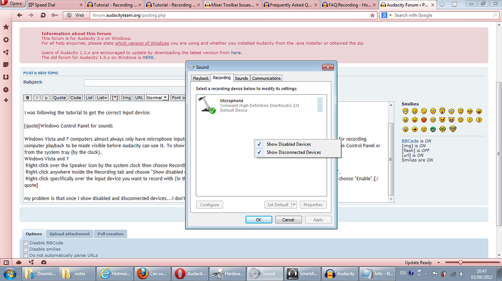 Enabling input devices. Windows Audacity Forum