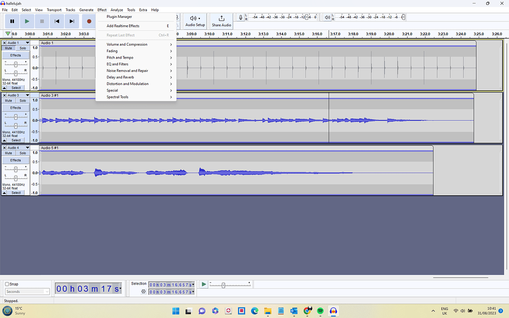 Add remove effect option not showing in audacity drop down menu ...