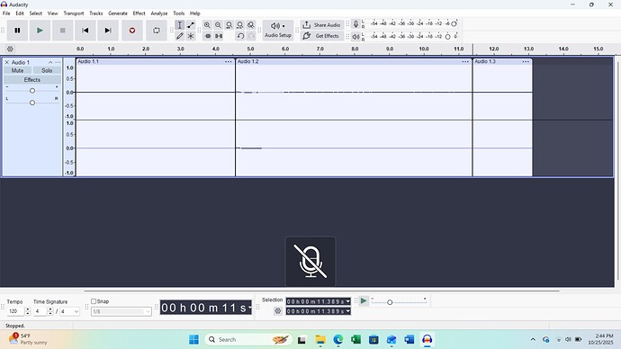 Audacity recording issue 10-25-2025