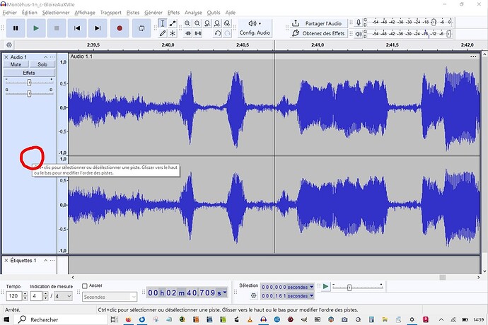 curseur hors zone principale