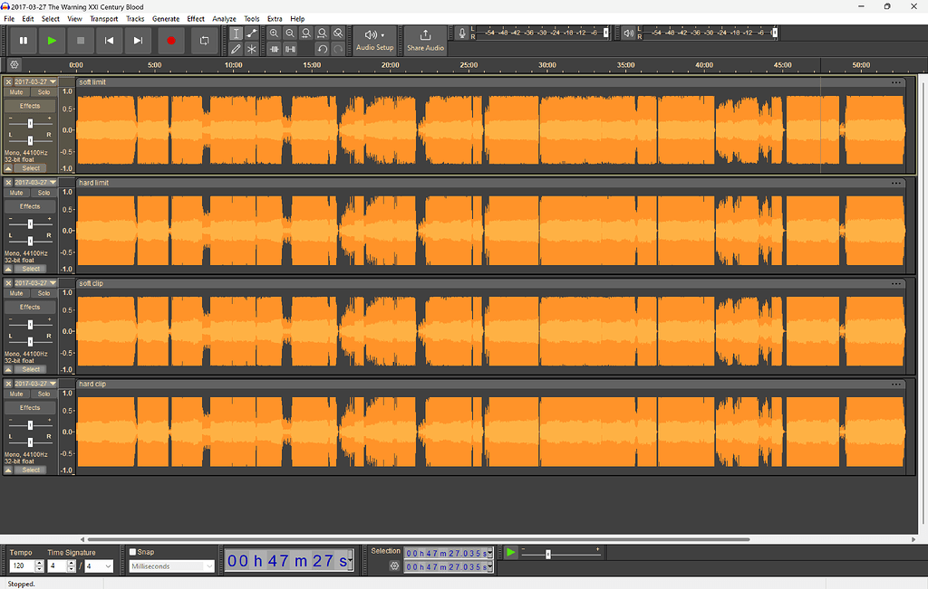 Limiter settings Windows Audacity Forum