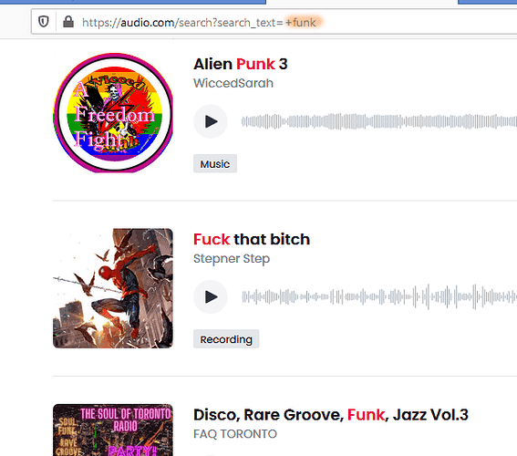 audio search is funked-up