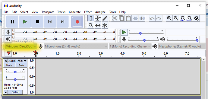 Audacity & H2, try the other host ''MME''.png