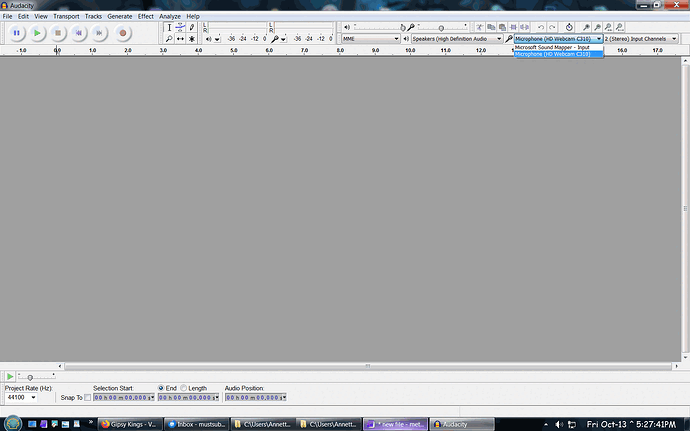 Audacity MME selected