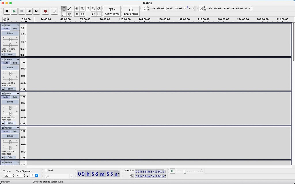 Content in audio tracks suddenly disappeared - macOS - Audacity Forum