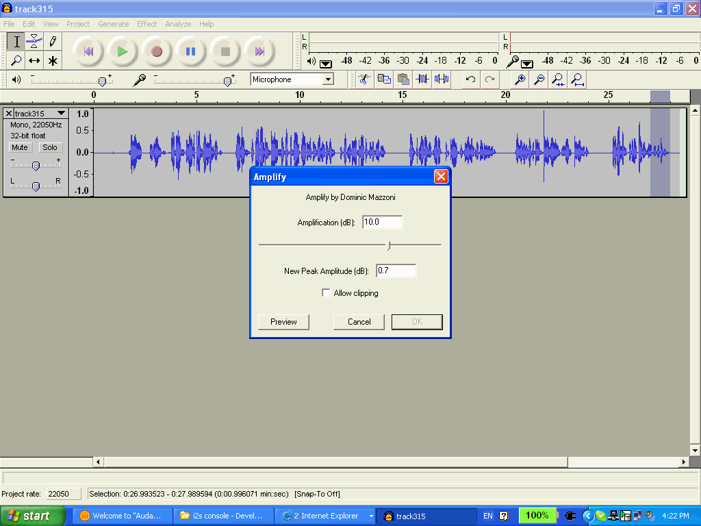 Amplify on Audacity Audio Processing Audacity Forum