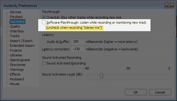 uncheck ''software playthrough' when recording '''stereo mix''.png