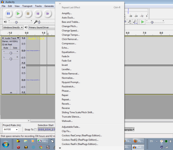 Effects menu extends below screen bottom - Windows - Audacity Forum