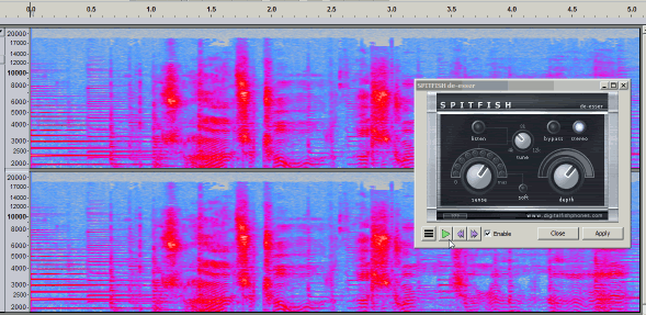 Spitfish DeEsser in action in Audacity 2-1-3.gif