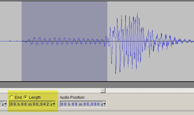 length of (dark blue) highlighted section in milliseconds on Audacity.png