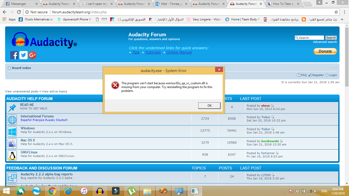 need help urgently - Windows - Audacity Forum