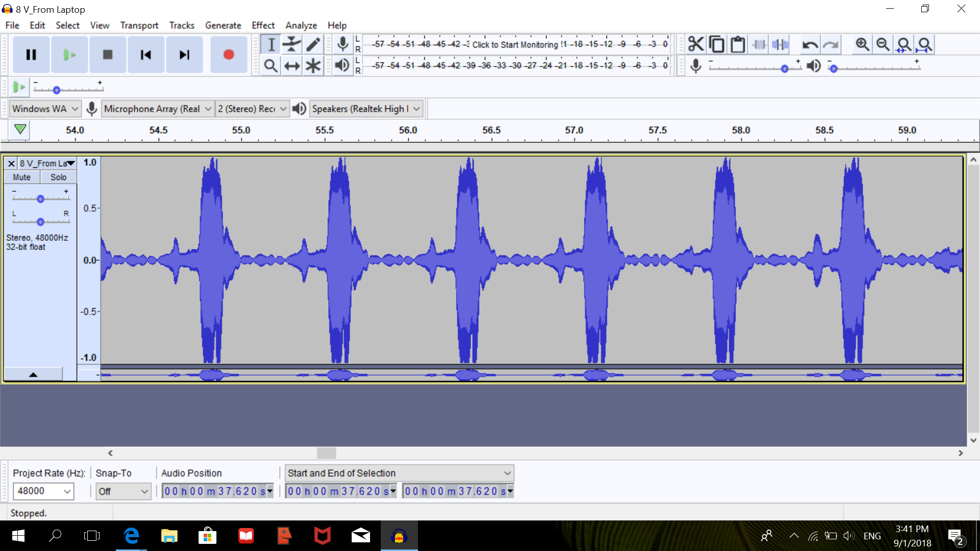 8 V_From Laptop_Volume VS Time graph screenshot.png