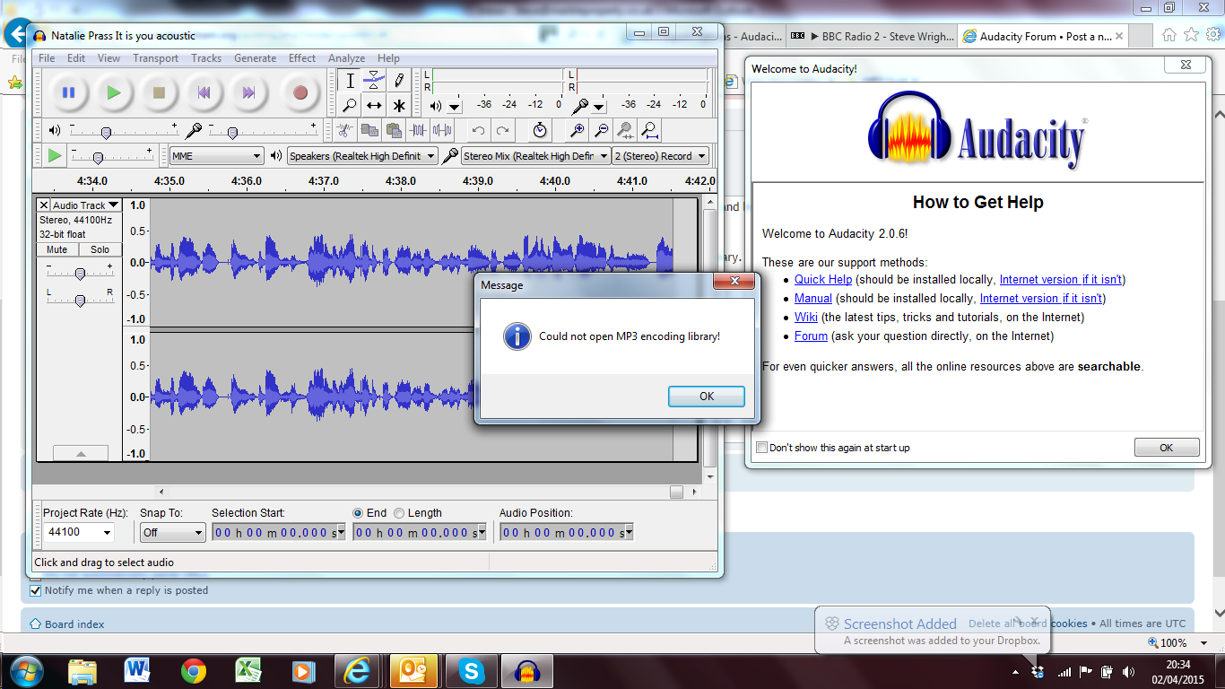 Can't get lame to work with audacity - Windows - Audacity Forum