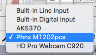 1 - audacity doesn't show microphone as input when it is plugged in.png