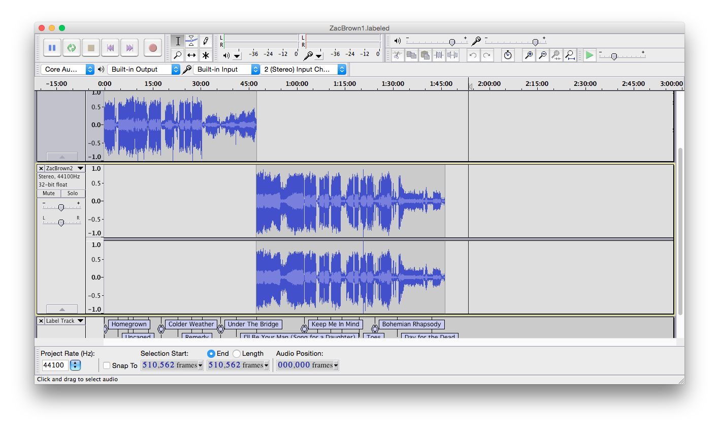 Audacity 2.1.1 not splitting tracks properly in Yosemite - macOS ...