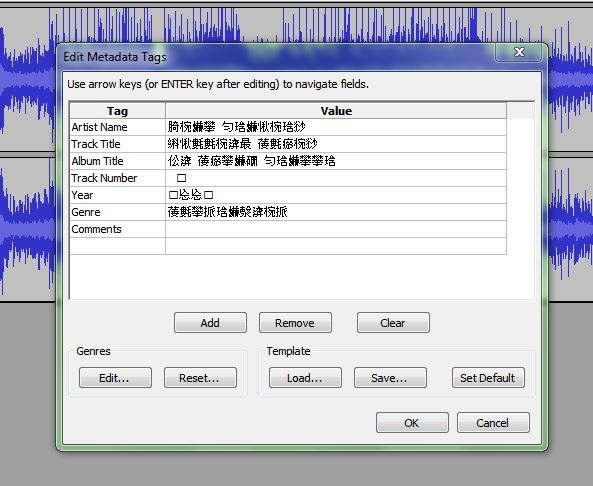 Metadata font issue - Windows - Audacity Forum