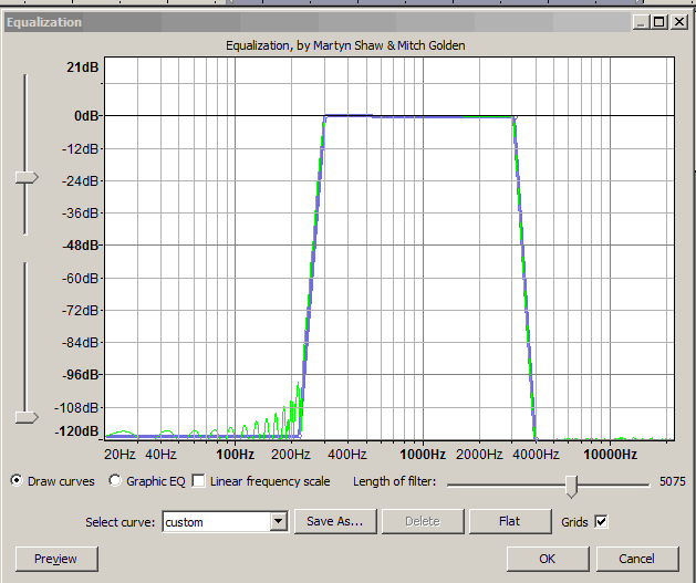 300Hz-3000Hz narrowband equalisation 'curve' on Audacity equalizer.png
