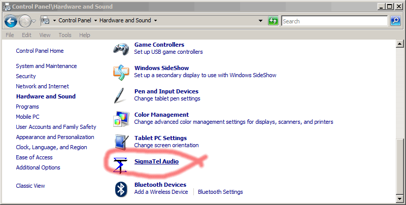 My Sigmatel soundcard in Windows Vista 'hardware and sound'.png