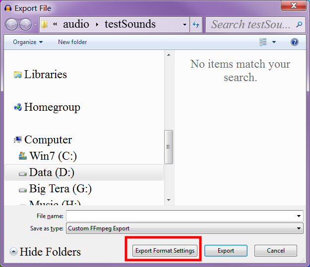 Export of File and Export folder. - Windows - Audacity Forum