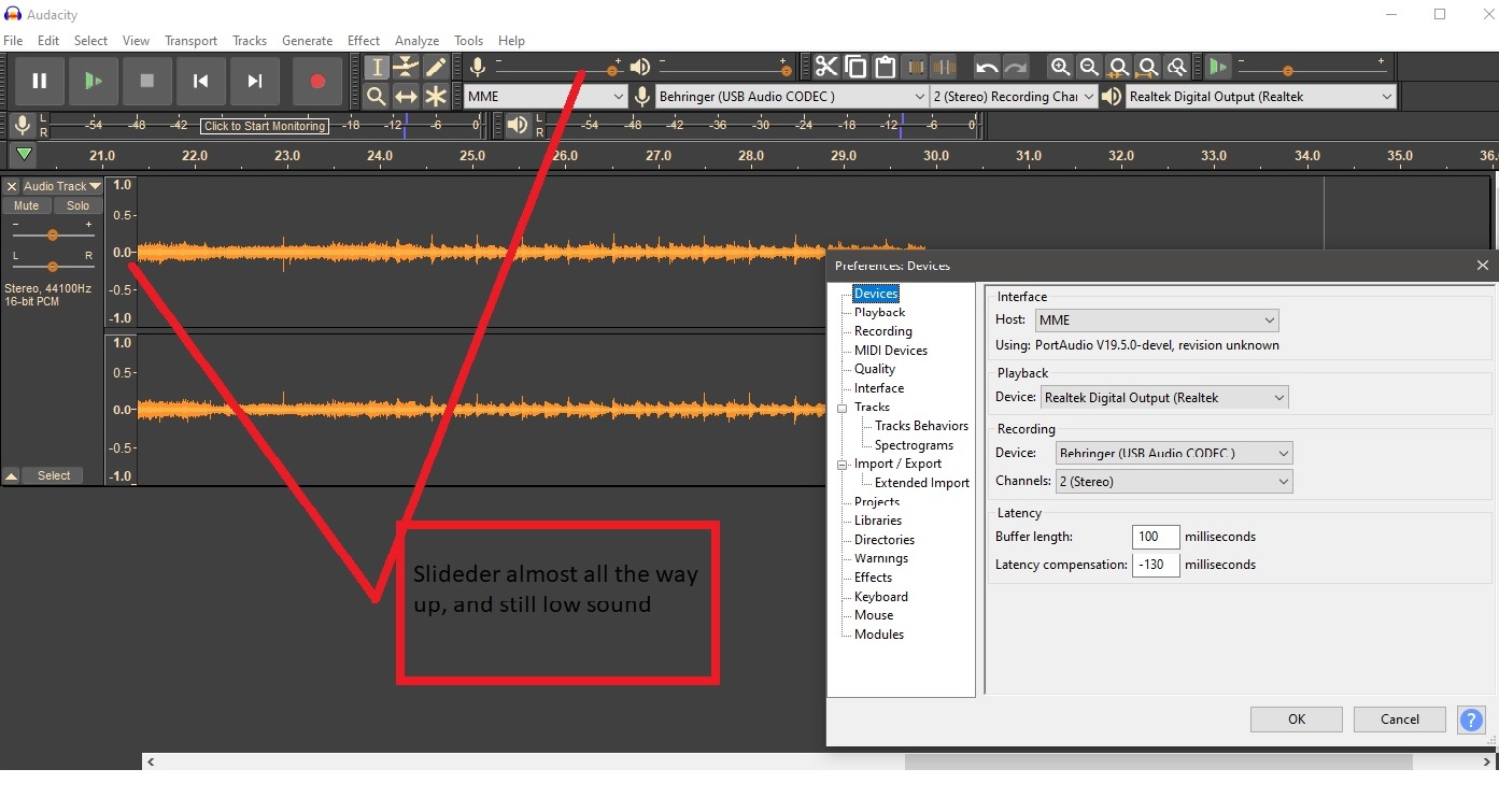 Distortet thin low sound when recording [SOLVED] - Windows - Audacity Forum