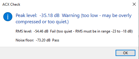 ACX Noise Floor Fail - Windows - Audacity Forum