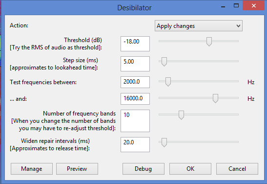 suggested settings