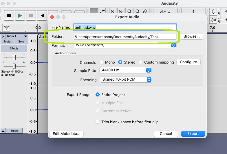 Export Preferences - macOS - Audacity Forum