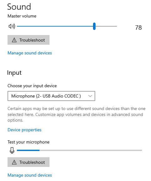 Windows Sound Control Panel - meters showing signal.JPG