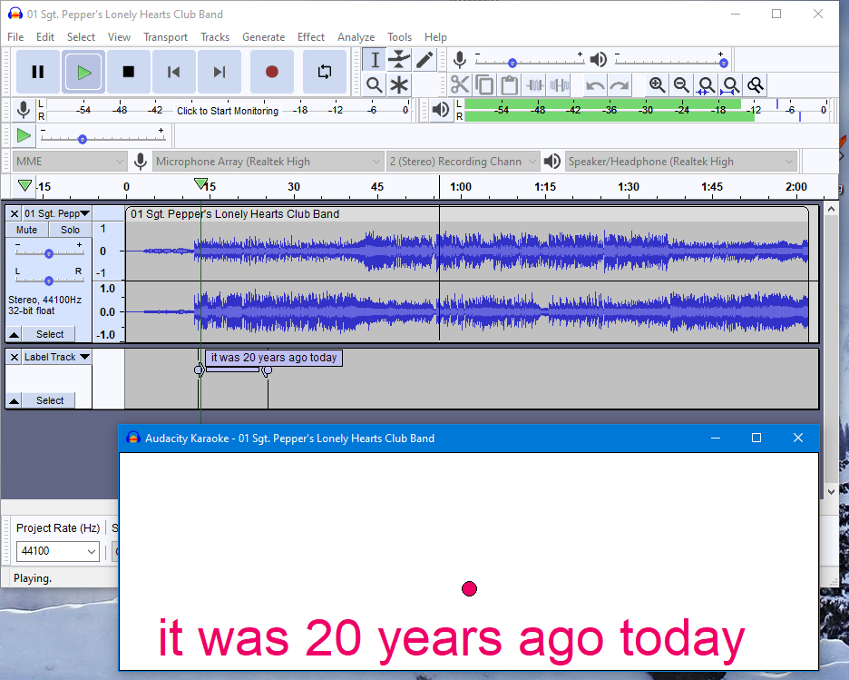 Using label track for 'Karaoke' Audacity 3.x Feedback and Reviews