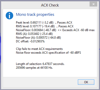 only fails beacuse noise floor is about 13dB too high