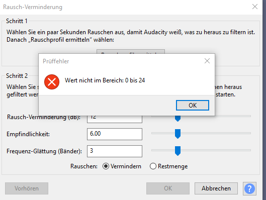 Noise reduction error on windows 10 - Windows - Audacity Forum