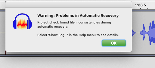 Can't make debug report go away - macOS - Audacity Forum