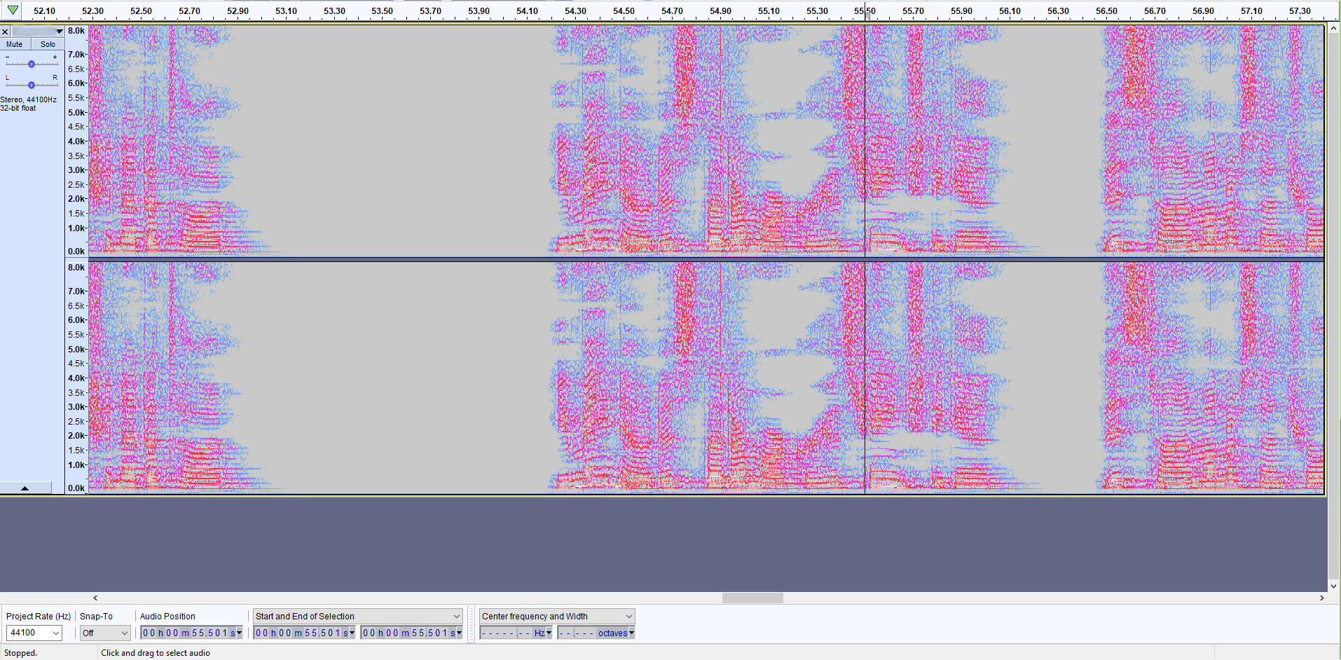 Audacity 2.2.2 Spectrogram and enabling spectral selection causes