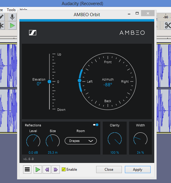 Ambeo Orbit saving files - Windows - Audacity Forum