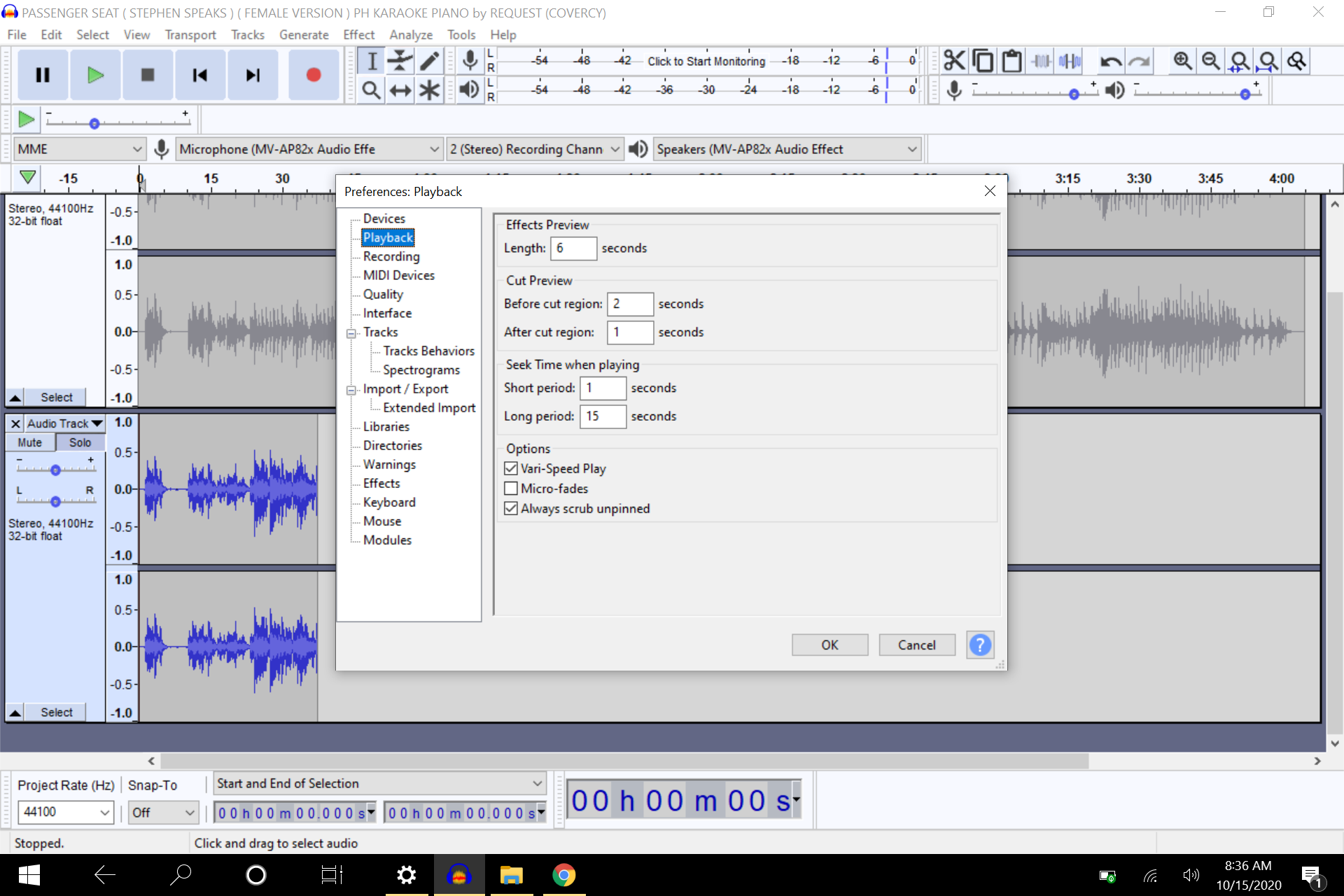 how to record the 2nd track with vocal only Windows Audacity Forum