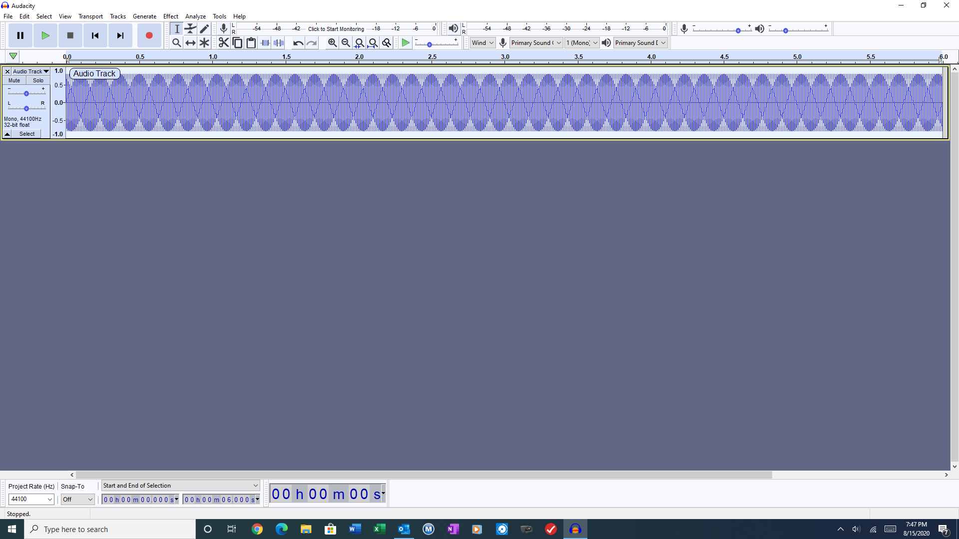 Waveform plot for sine wave - Windows - Audacity Forum