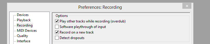 audcaity preferences, recording, play other tracks while recording.png