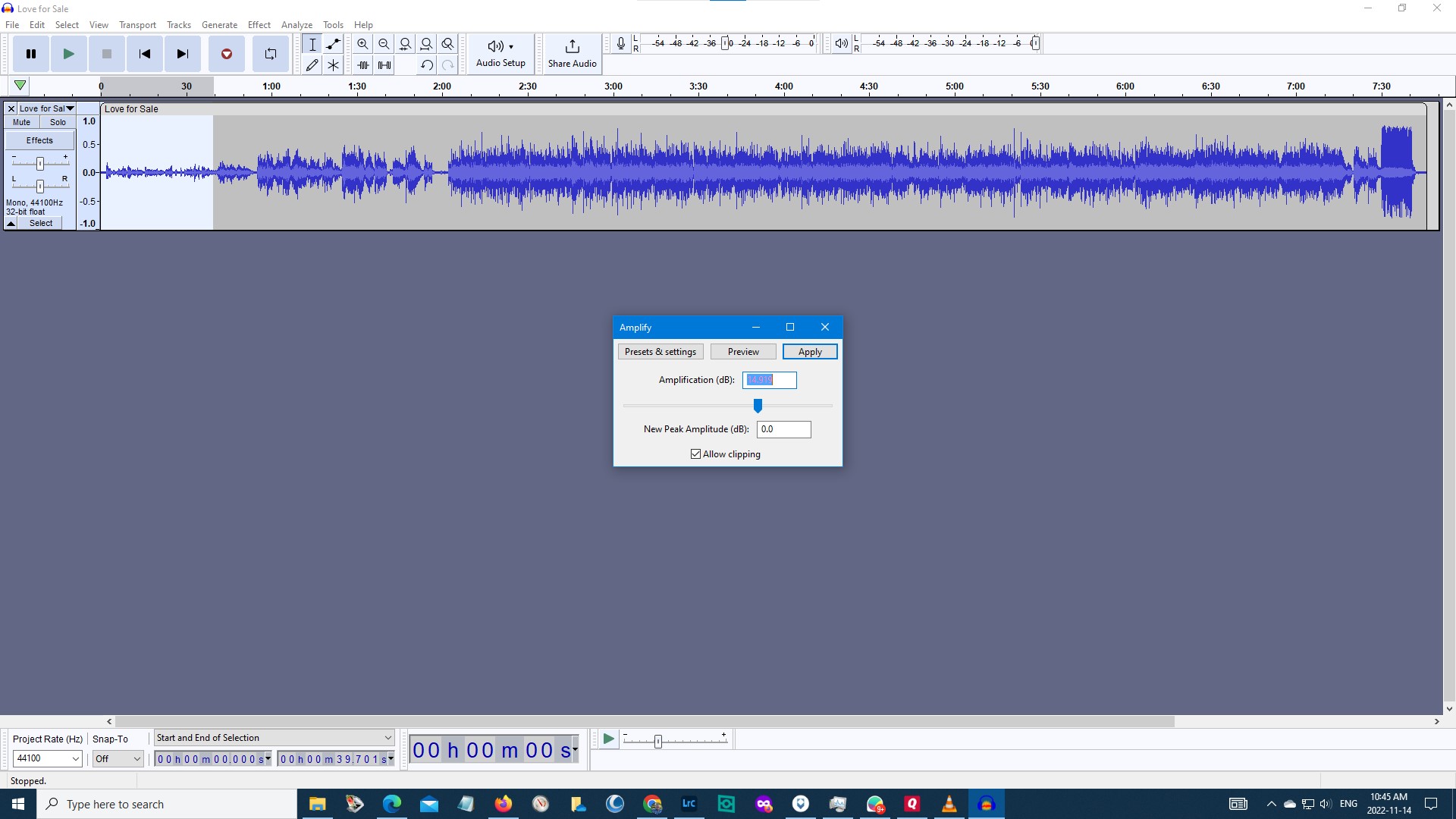 Amplifying only a section of a track Windows Audacity Forum