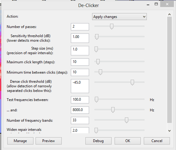 suggested de-clicker settings (slow processing will take -10x playback speed).png