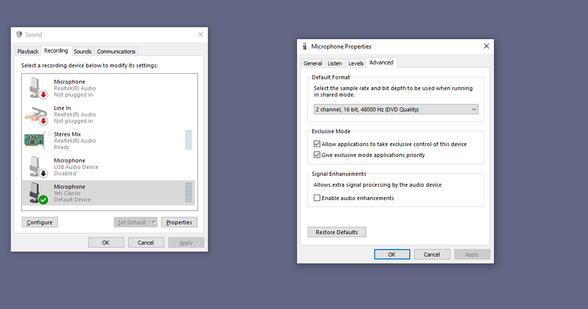 Audio extremely tinny after 23 seconds, WINDOWS SOUND ENHANCEMENTS ARE