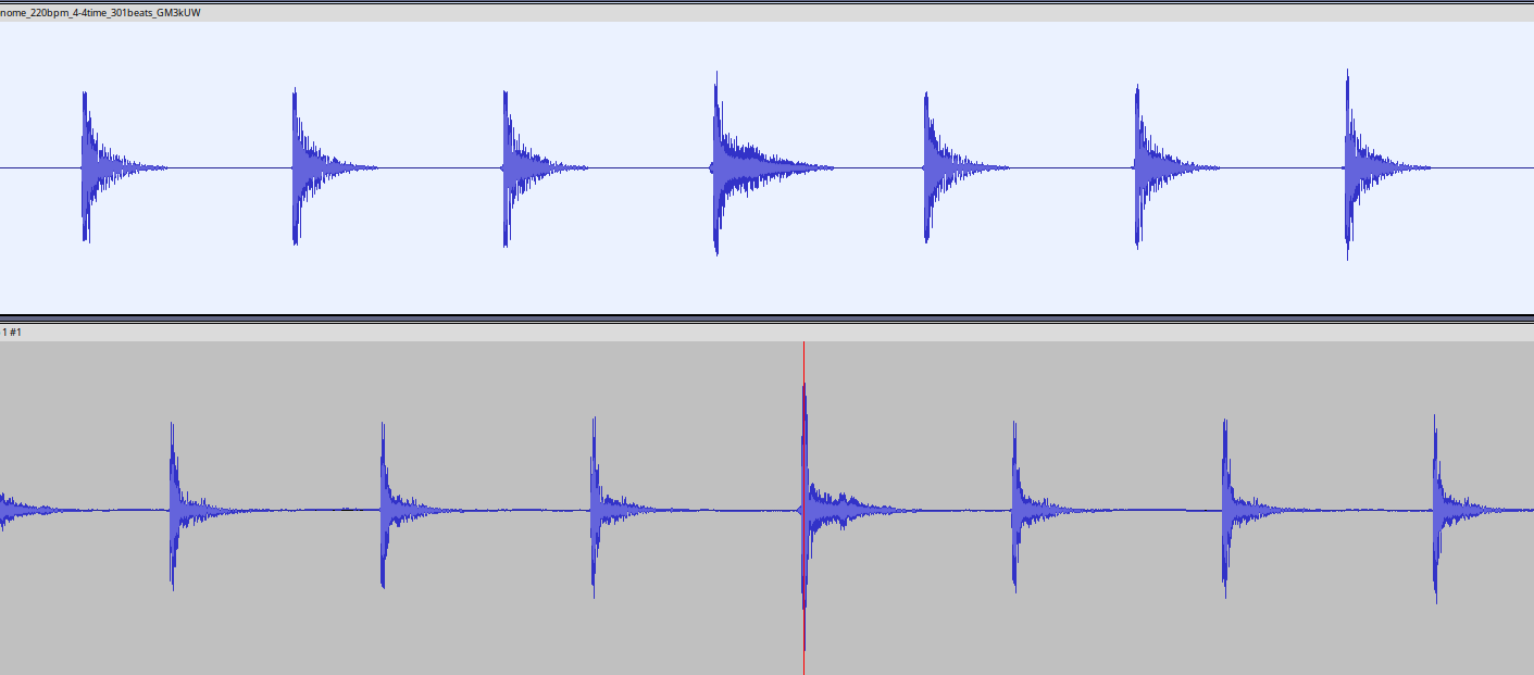 Overdubbing isn't plausible anymore (or how to make samba rythm with audacity a metronome and