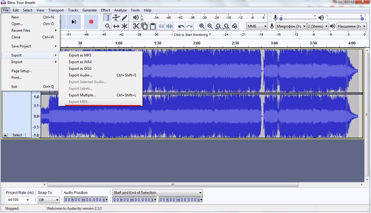 Doesn't translate MP3 to midi - Windows - Audacity Forum