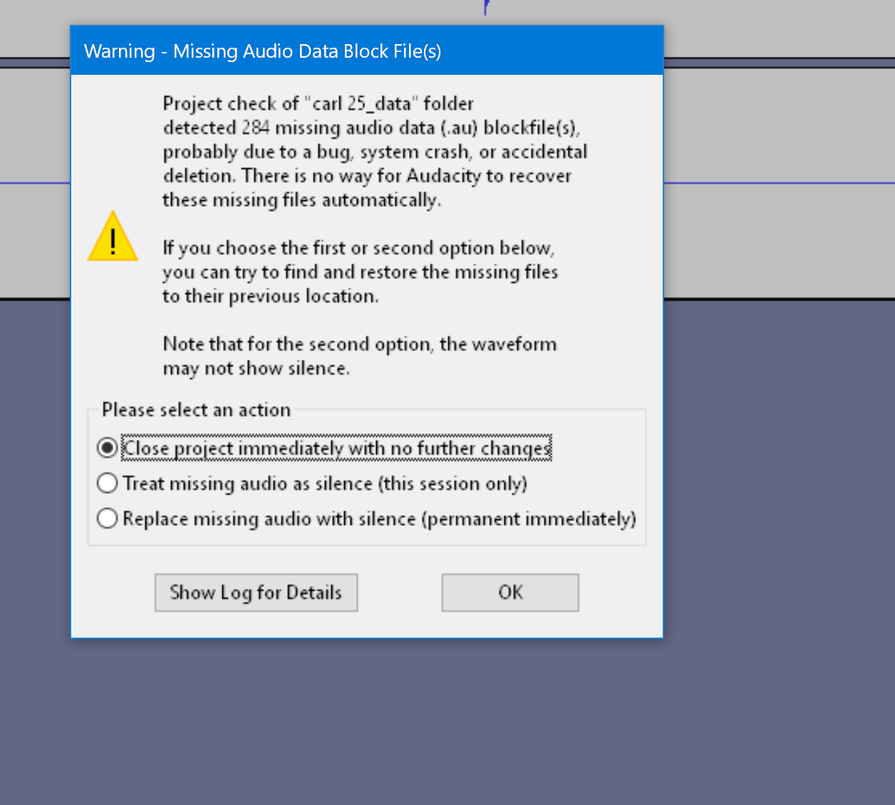 Finding a missing .aup file - Windows - Audacity Forum