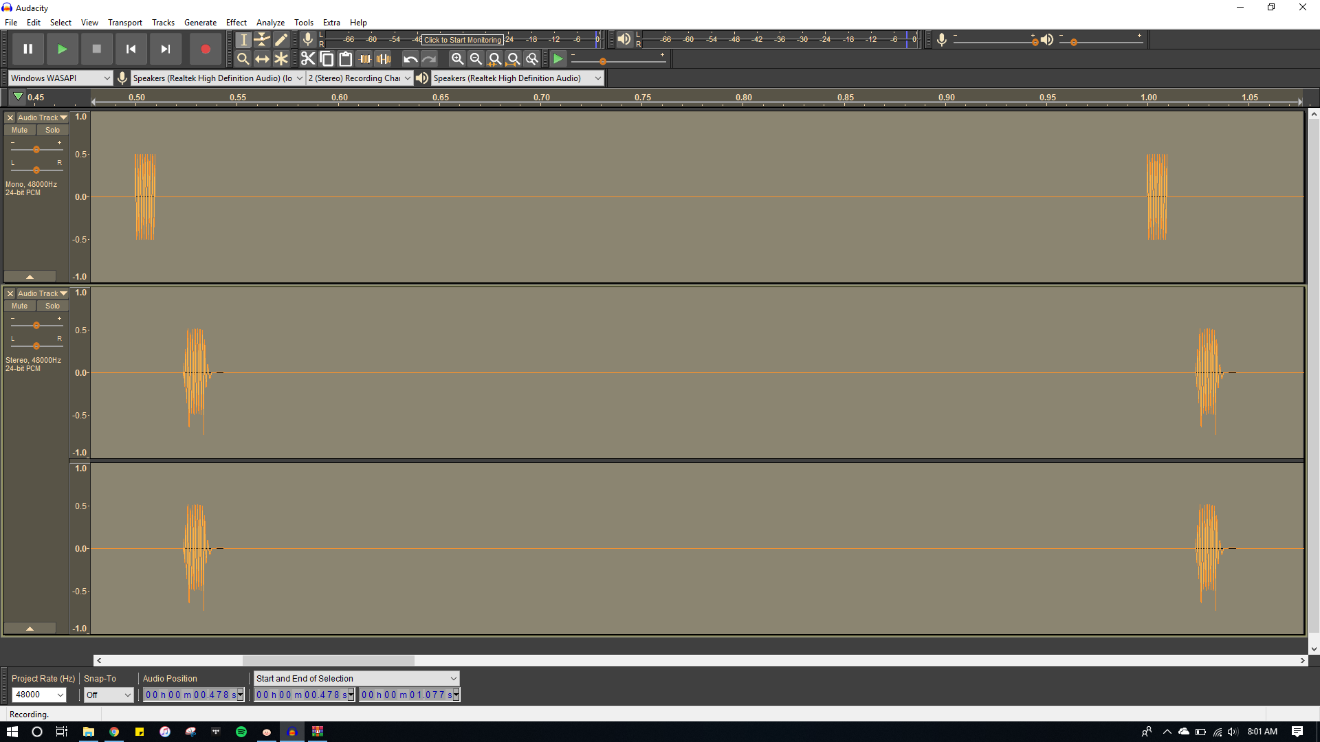 Latency test Audio recording is distorted Windows Audacity Forum