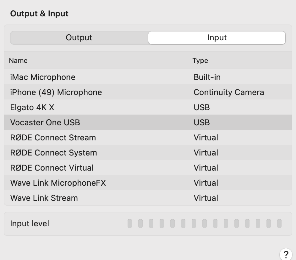 Mic not appearing for selection in Audacity - macOS - Audacity Forum