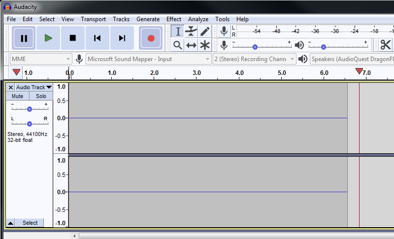 Audacity with DragonFly - MS Sound Mapper Option.png