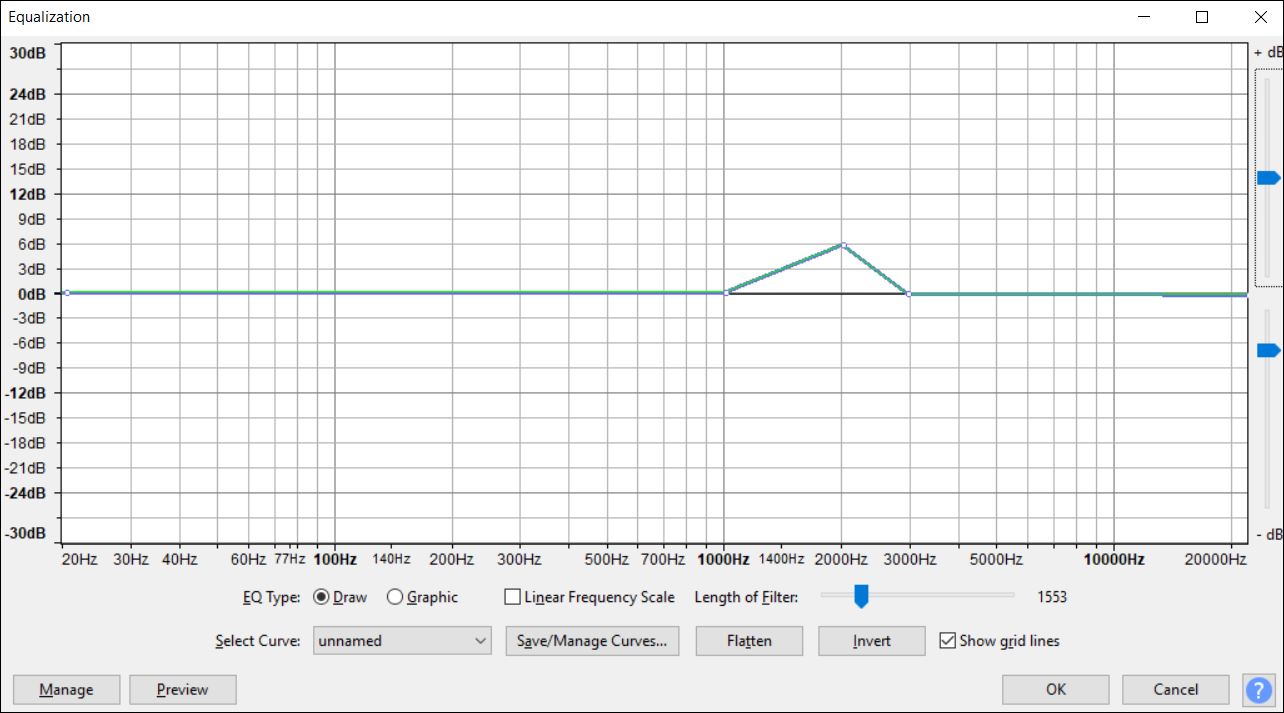 Why does Equalization effect change track pattern? Windows Audacity