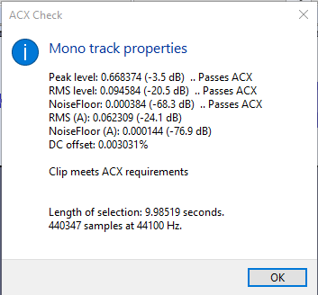 ACX Check Issues - Windows - Audacity Forum